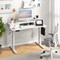 White Height Adjustable Electric Standing Desk with 2 Fabric Drawers